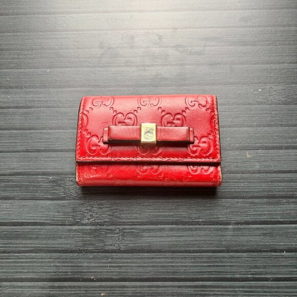 Gucci Guccissima 6-ring Red Key Case - Picture 1 of 3
